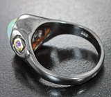 Серебряное кольцо с топовым эфиопским опалом 1,18 карата и аметистами Серебро 925