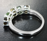 Замечательное серебряное кольцо с разноцветными турмалинами Серебро 925