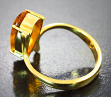Золотое кольцо с чистейшим медовым гелиодором 2,74 карата и бриллиантами
