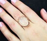 Серебряное кольцо с розовым кварцем 19,15 карата и родолитами Серебро 925