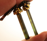 Серебряные серьги с кристаллами турмалинов Серебро 925