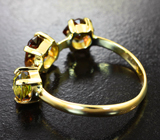 Золотое кольцо с контрастными андалузитами 2,47 карата Золото