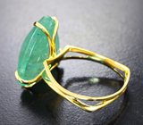 Золотое кольцо с крупным уральским изумрудом редкой огранки 8,44 карата