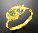 Золотое кольцо с уральским александритом 0,34 карата