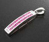 Серебряный комплект с пурпурно-розовыми сапфирами бриллиантовой огранки Серебро 925