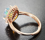 Великолепное серебряное кольцо с ограненным эфиопским опалом Серебро 925