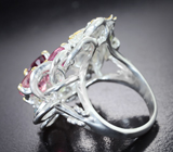Серебряное кольцо с разноцветными турмалинами, перидотами и голубыми топазами Серебро 925