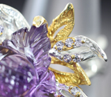 Серебряное кольцо с резным аметистом Серебро 925