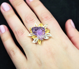 Серебряное кольцо с резным аметистом Серебро 925