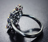 Серебряное кольцо с разноцветными шпинелями 2,78 карата Серебро 925