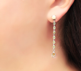 Элегантные серебряные серьги с кристаллическими эфиопскими опалами, перидотами и цитринами Серебро 925