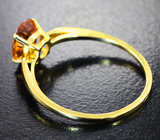 Золотое кольцо с ярким медовым сапфиром 1,59 карата Золото