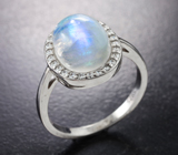 Элегантное серебряное кольцо с лунным камнем Серебро 925