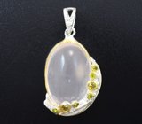 Серебряный кулон с розовым кварцем 22,89 карата Серебро 925
