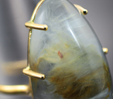 Золотое кольцо с коллекционным дюмортьеритом в кварце 42,1 карата Золото