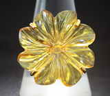 Золотое кольцо с резным цитрином 17,57 карата Золото