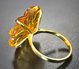 Золотое кольцо с резным цитрином 17,57 карата Золото