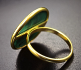 Золотое кольцо с уникальной кабошонированной друзой уральского малахита 12,45 карата Золото