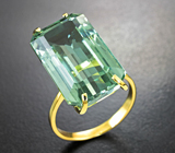Золотое кольцо с чистейшим крупным зеленым аметистом 20,09 карата Золото