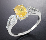 Чудесное серебряное кольцо с редким желтым сапфиром Серебро 925