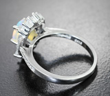 Чудесное серебряное кольцо с ограненным эфиопским опалом Серебро 925