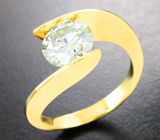 Золотое кольцо с крупным муассанитом 1,87 карата