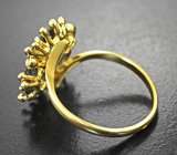 Золотое кольцо с редкими гранатами «индиго» со сменой цвета 2,95 карата и бриллиантами Золото