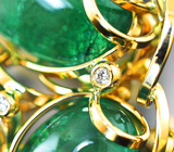 Золотое кольцо с крупными насыщенными уральскими изумрудами высокой чистоты 11,15 карата и брилллиантами Золото