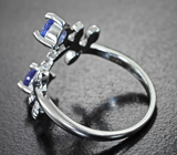 Прелестный серебряный комплект с яркими танзанитами Серебро 925