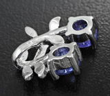 Прелестный серебряный комплект с яркими танзанитами Серебро 925