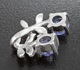 Симпатичный серебряный комплект с яркими танзанитами Серебро 925