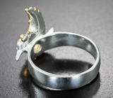 Серебряное кольцо с кристаллическим эфиопским опалом 0,42 карата