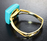Золотое кольцо с армянской бирюзой редкой огранки 5,04 карата
