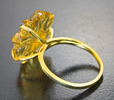Золотое кольцо с резным цитрином 9 карат Золото
