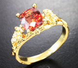 Золотое кольцо cо шпинелью со сменой цвета 1,93 карата и бриллиантами Золото