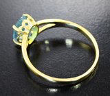 Золотое кольцо с насыщенным аквамарином 1,87 карата Золото