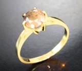 Золотое кольцо с уральским александритом редкой огранки 1,52 карата Золото