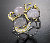 Серебряное кольцо с морганитами 11,03 карата