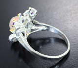 Серебряное кольцо с кристаллическим эфиопским опалом 1,22 карата и аметистами