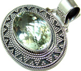 Кулон с зеленым аметистом Серебро 925