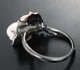 Серебряное кольцо с кристаллическим эфиопским опалом 1,23 карата и аметистом