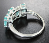 Серебряное кольцо с "неоновыми" апатитами  Серебро 925