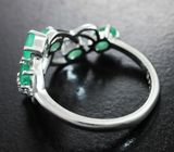 Ажурное серебряное кольцо с изумрудами