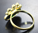 Золотое кольцо с ограненным черным опалом 1,78 карата, разноцветными сапфирами и цаворитами Золото