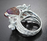 Серебряное кольцо с резным аметрином и альмандинами гранатами