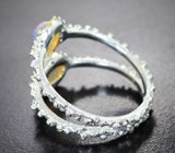 Серебряное кольцо с кристаллическими эфиопскими опалами