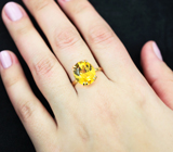 Золотое кольцо с невероятно ярким гелиодором 4,86 карата Золото
