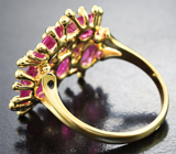 Золотое кольцо с «неоновыми» рубеллитами турмалинами 4,95 карата и бриллиантами Золото