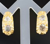 Золотые серьги с уральскими александритами высоких характеристик 2,59 карата и бриллиантами