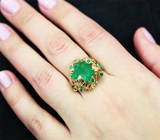 Золотое кольцо с «сочными» уральскими изумрудами 5,61 карата и бриллиантами! Высокие характеристики